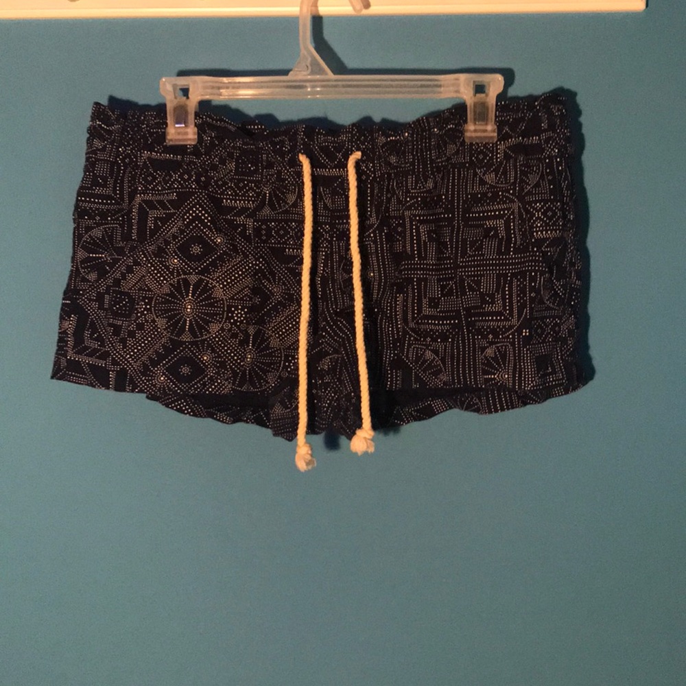 Navy Blue and White Detail Shorts